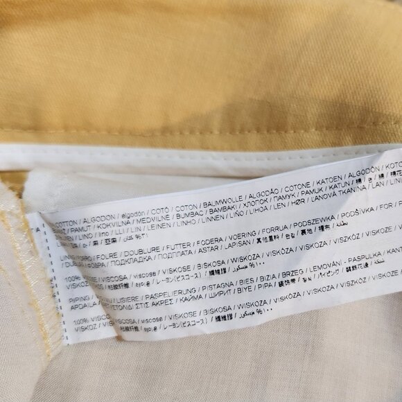 Mango MNG Butter Yellow 6" Cotton-Linen Blend Tailored Shorts, Sz 4 - Picture 9 of 9